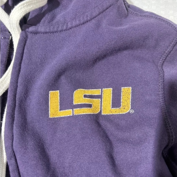 WOMENS Tailgate Clothing NCAA LSU Zip Up Jacket W/ HOODY SIZE M VINTAGE STYLING - Picture 2 of 12